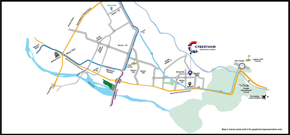 Cyberthum work progress january 2021 by Bhutani Infra Location 